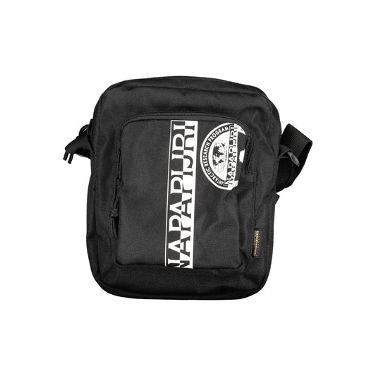 Eco-Conscious Black Shoulder Bag with Logo