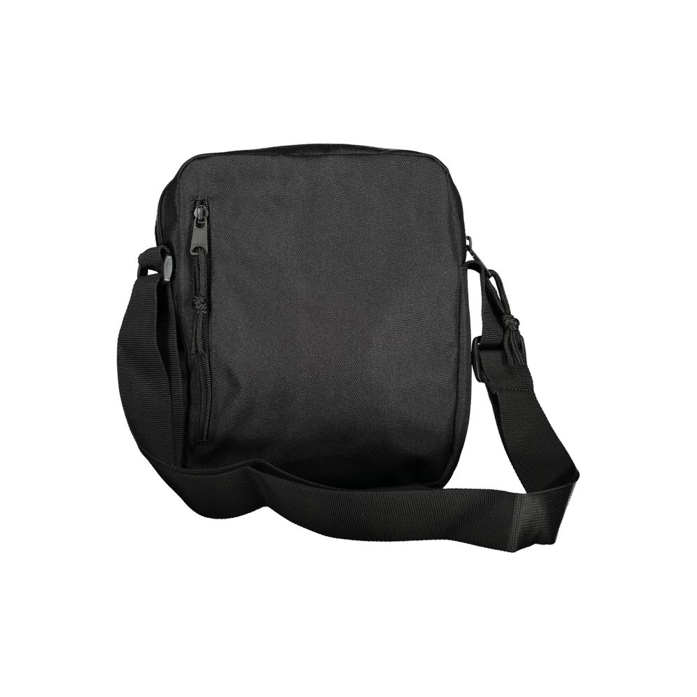 Eco-Conscious Black Shoulder Bag with Logo