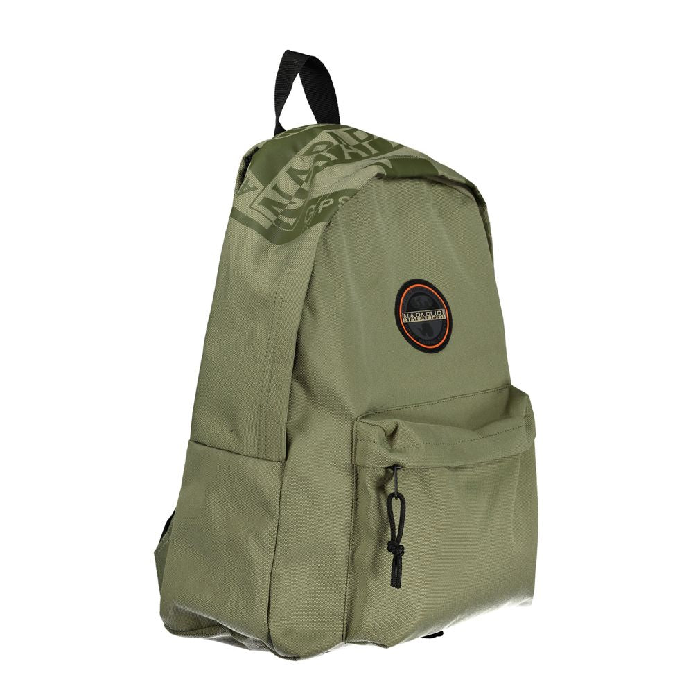 Green Cotton Backpack with Contrast Details