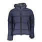 Eco-Conscious Blue Jacket with Removable Hood