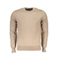 Beige Crew Neck Embroidered Sweater