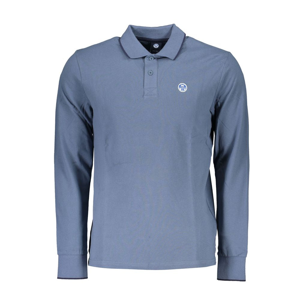 Eco-Conscious Blue Polo with Contrast Detailing