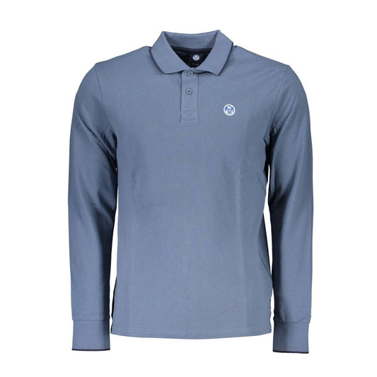 Eco-Conscious Blue Polo with Contrast Detailing