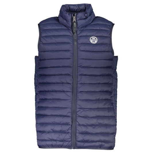 Sleek Sleeveless Zippered Vest in Blue