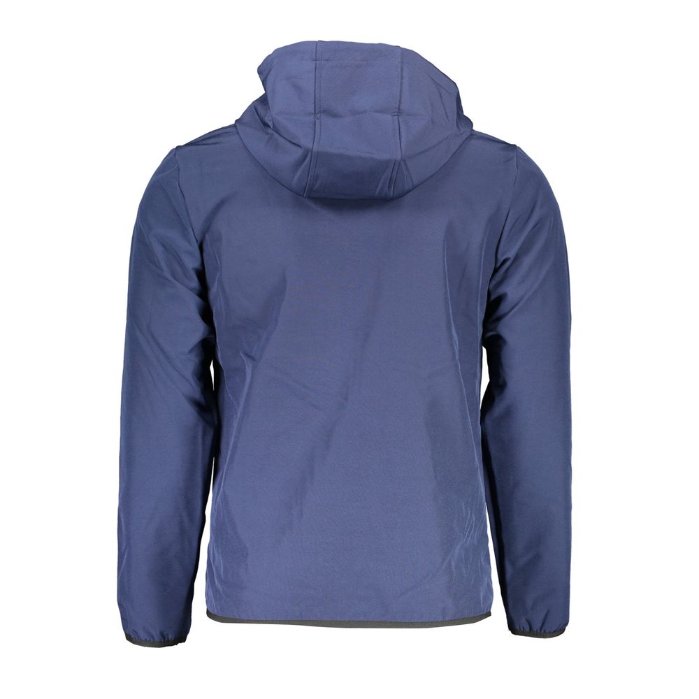 Elegant Blue Soft Shell Hooded Jacket