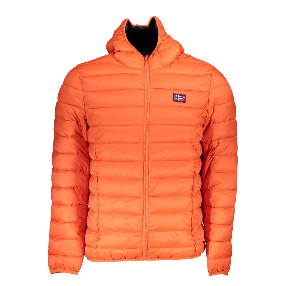 Vibrant Orange Hooded Polyamide Jacket