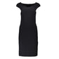 Elegant Black Boat Neck Dress with Wide Straps