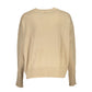 Chic Beige Crew Neck Sweater with Contrast Details