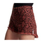 Python Print Cotton Shorts with Frayed Hem