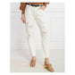 Chic White Distressed Cotton Trousers