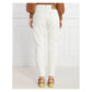 Chic White Distressed Cotton Trousers