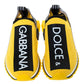 Chic Logo-Print Stretch Sneakers in Vibrant Yellow