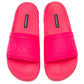 Chic Fuchsia Rubber Slippers with Logo Detail