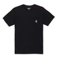 Elegant Black Cotton Tee with Chest Logo