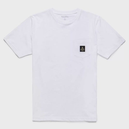 Elegant White Cotton Tee with Chest Logo