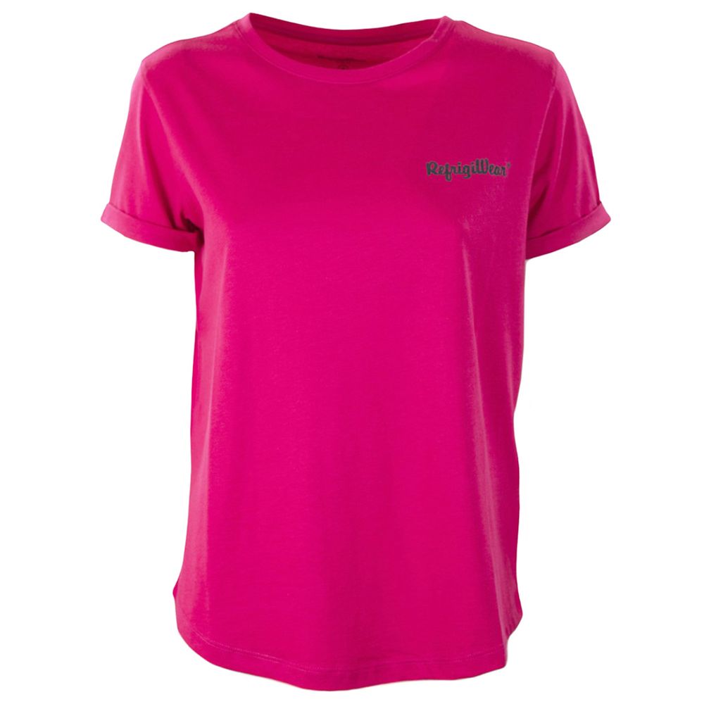 Chic Fuchsia Crew-Neck Logo Tee