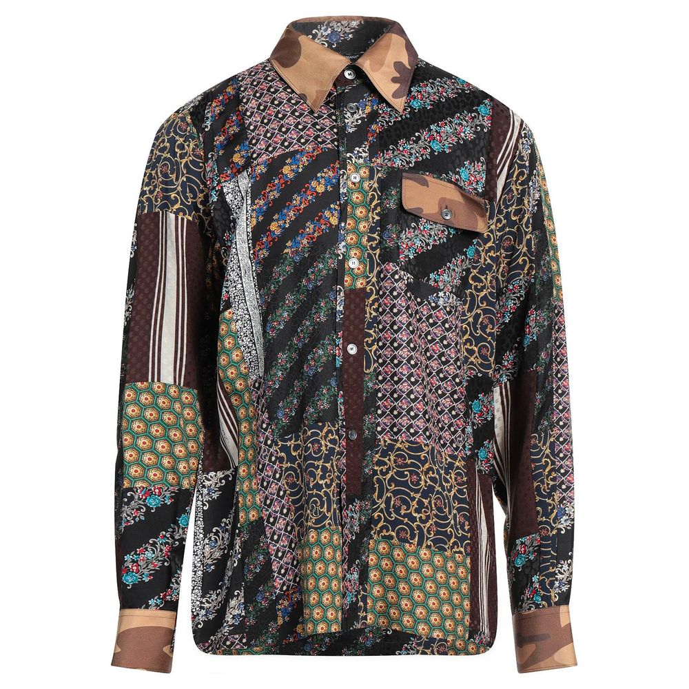 Elegant Multicolor Silk Men's Shirt