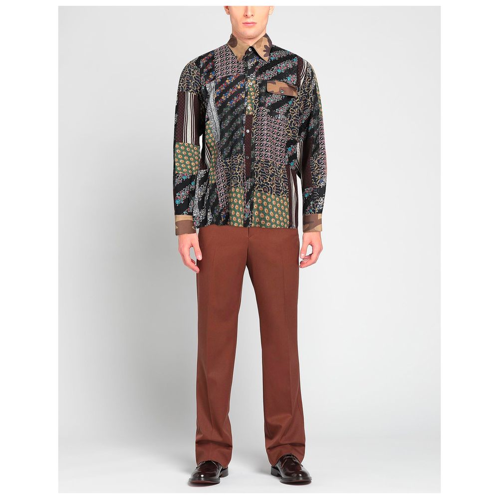 Elegant Multicolor Silk Men's Shirt