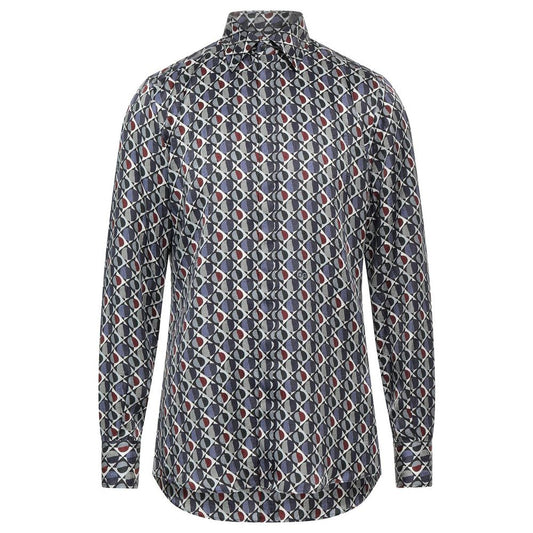 Elegant Multicolor Silk Men's Shirt