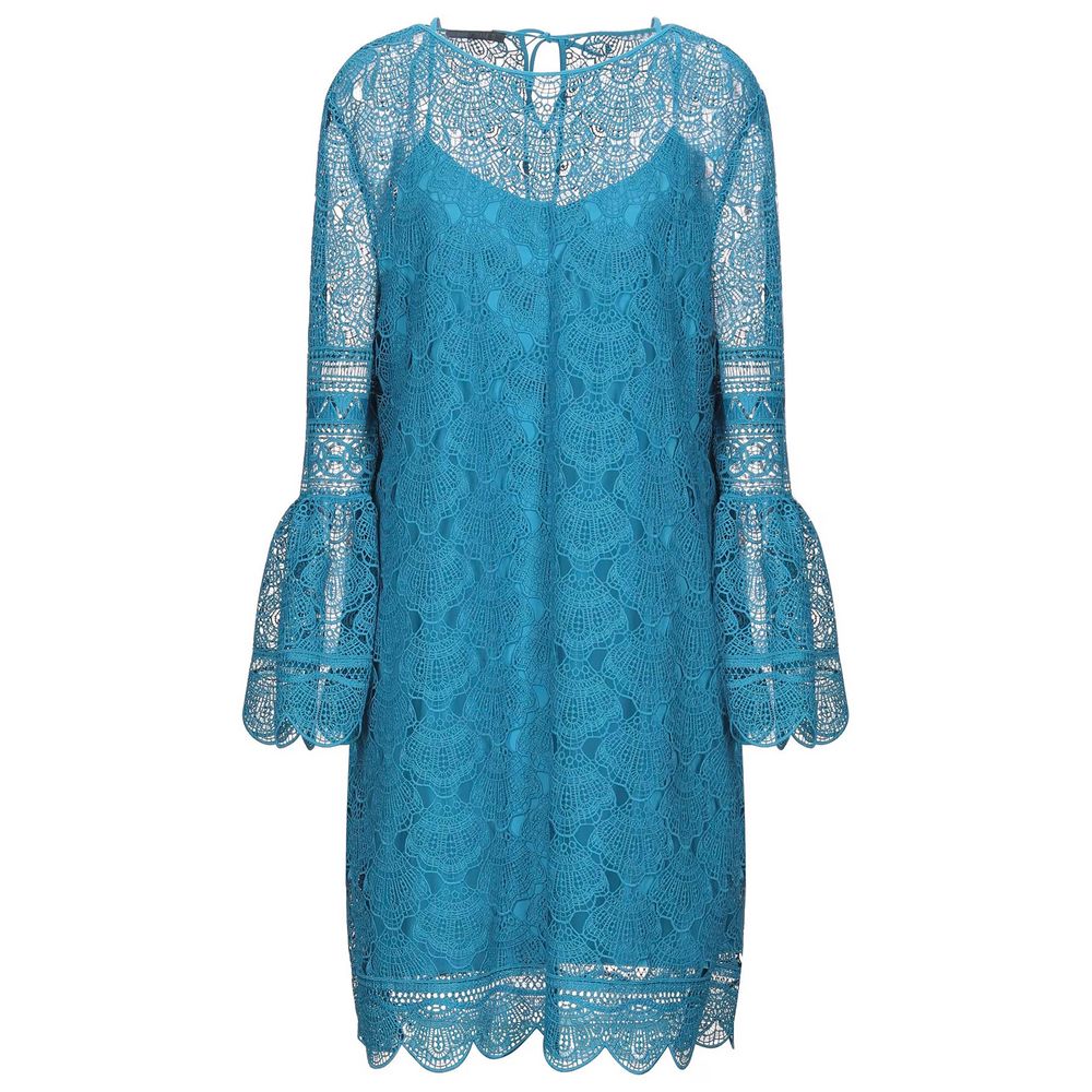 Sky Blue Embroidered Short Dress