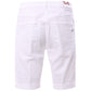 Chic White Stretch Cotton Bermuda Shorts