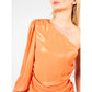 Chic Orange Laminated Blouse