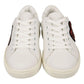 Chic White Calfskin Sneakers with Love Accents