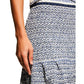 Elegant Jacquard Canvas Skirt in White & Blue