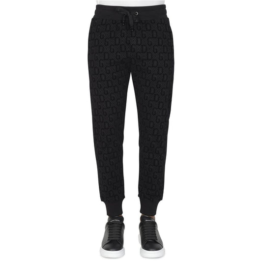 Velvet Logo Cotton Tracksuit Trousers