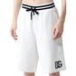 Elegant White Cotton Shorts with Logo Detail