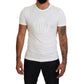 Embossed Logo White Cotton Tee