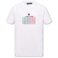 Chic White Barcode Emblem Tee