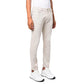 Cream White Stretch Cotton Trousers