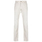 Cream-Colored Cotton Blend Trousers