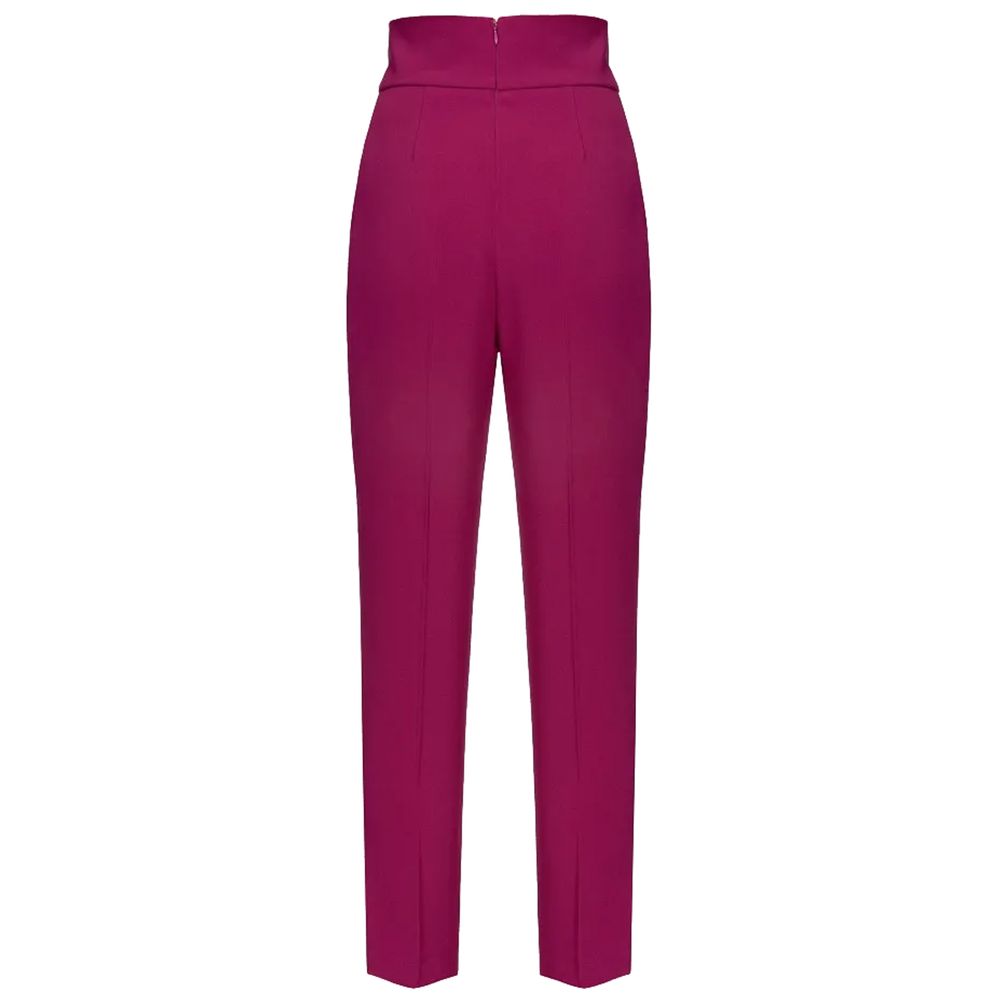 High-Waisted Straight-Leg Crêpe Trousers