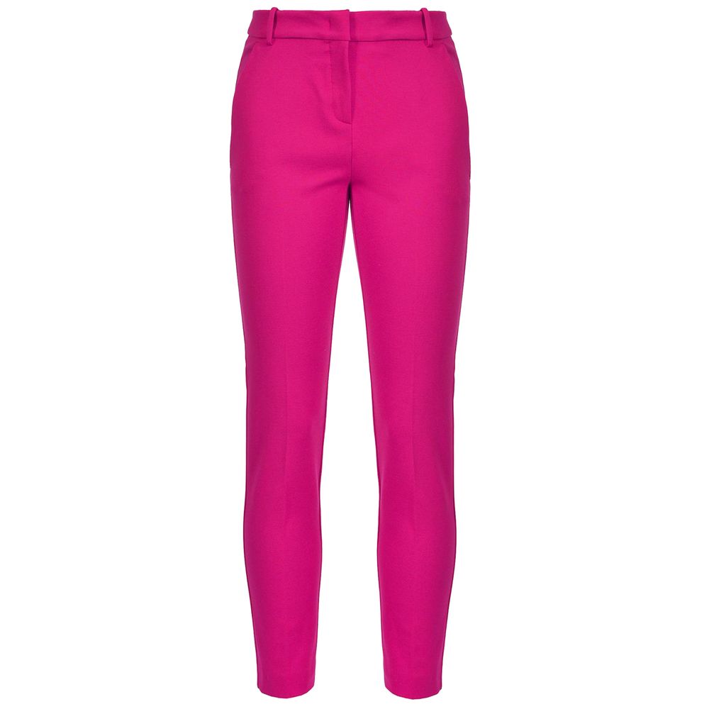 Fuchsia Viscose Blend Cigarette Trousers