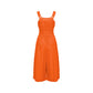 Chic Orange Cotton Sleeveless Tracksuit Dress