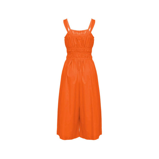 Chic Orange Cotton Sleeveless Tracksuit Dress