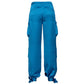 Elegant Light Blue Satin Trousers