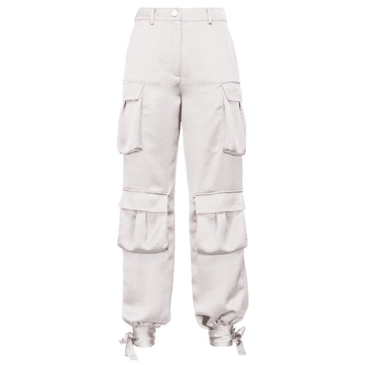 White Polyester Jeans & Pant