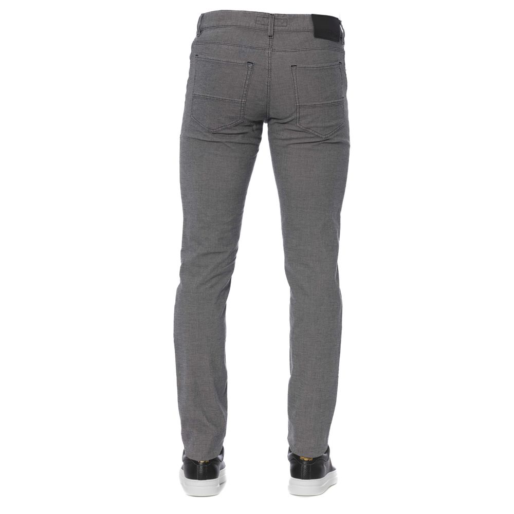 Elegant Gray Cotton Blend Pants