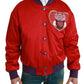 Red YEAR OF THE PIG Bomber Jacket