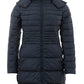 Elegant Quilted Mid-Length Blue Jacket