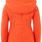 Chic Maxi Hooded Quilted Orange Jacket