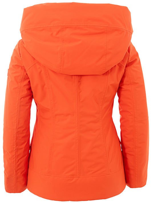 Chic Maxi Hooded Quilted Orange Jacket