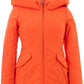 Chic Maxi Hooded Quilted Orange Jacket