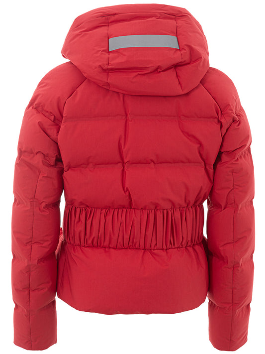 Elegant Red Quilted Cotton Jacket