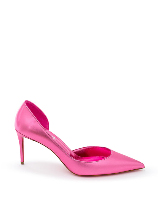 Glam Pink Metallic Leather Pumps