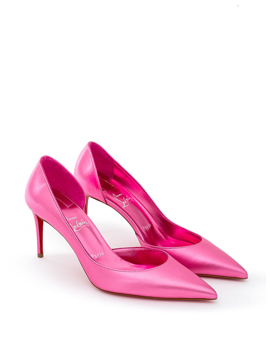 Glam Pink Metallic Leather Pumps