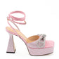 Enchanting Pink Crystal Bow Sandals